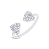 0.18ct 14k White Gold Diamond Triangle Lady's Ring